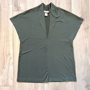(NEW) H&M Olive Green Jersey Blouse, XS